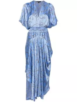 Maje платье макси с принтом, синий