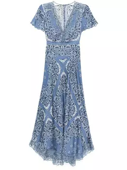 Maje платье миди с цветочным принтом, синий