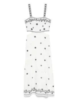 Maje платье миди с цветочным принтом, белый