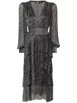 Maje платье миди с оборками, черный