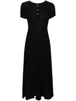 Maje платье миди в рубчик с вырезами, черный