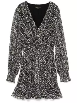 Maje платье мини с цветочным принтом, черный