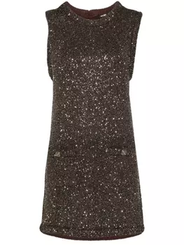Maje платье мини с пайетками, коричневый