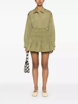 Maje плиссированная мини-юбка, зеленый