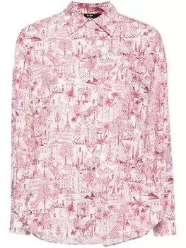 Maje рубашка из органического хлопка с принтом Paris, розовый