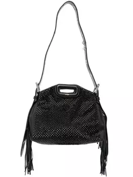 Maje сумка-тоут со стразами, черный