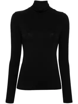 Maje топ из джерси с высоким воротником, черный