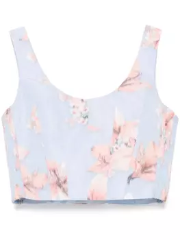 Maje топ с цветочным принтом, синий