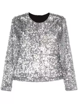 Maje топ с пайетками, серебряный