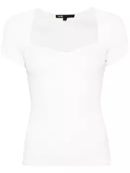 Maje топ в рубчик с вырезом в форме сердца, белый