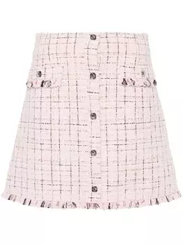 Maje твидовая юбка мини, розовый