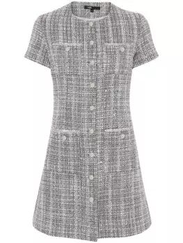Maje твидовое платье мини, серый