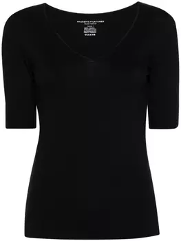 Majestic Filatures футболка из джерси с V-образным вырезом, синий