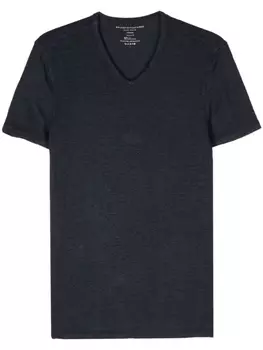 Majestic Filatures льняная футболка с V-образным вырезом, синий