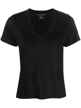 Majestic Filatures льняная футболка с V-образным вырезом, черный