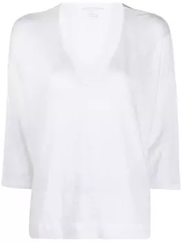 Majestic Filatures меланжевая футболка с V-образным вырезом, белый