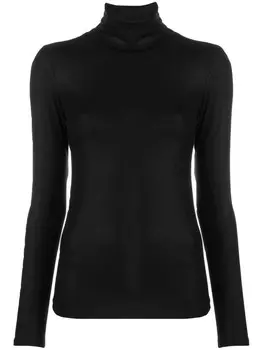 Majestic Filatures топ с высоким воротником и длинными рукавами, черный