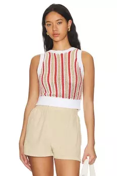 Майка 525 Stripe Vertical Crochet, цвет Bleach White Multi