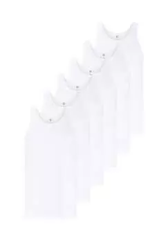 Майка 6 шт. в упаковке - мелкий рубчик Esge, белый