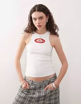 Майка Adidas Originals 00's ribbed в белом цвете