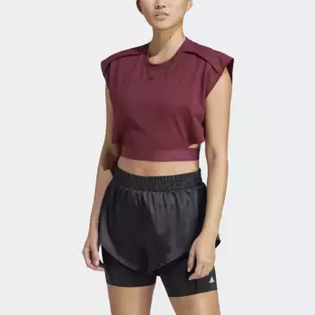 Майка adidas Performance "POWER CROP T", цвет Shadow Red / Black