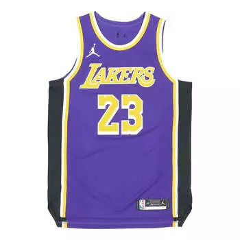 Майка Air Jordan NBA Basketball game Jersey AU Player Edition Los Angeles Lakers LeBron James No. 23 Purple, фиолетовый