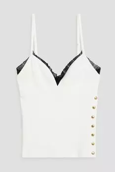 Майка эластичной вязки с тюлевой отделкой 3.1 PHILLIP LIM, белый