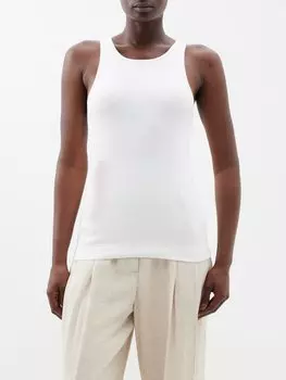 Майка amani в рубчик из смесового хлопка By Malene Birger, белый