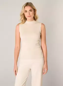 Майка базового уровня с воротником-стойкой Base Level, бежевый