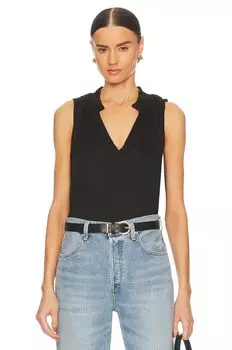 Майка Bella Dahl Ruffle Neck, черный