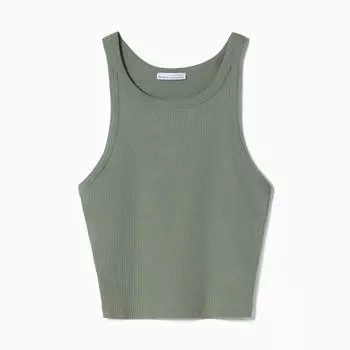 Майка Bershka Sleeveless Ribbed, хаки