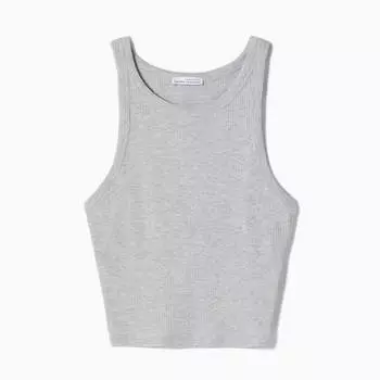 Майка Bershka Sleeveless Ribbed, серый