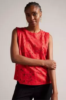 Майка Bettyan из джерси с деталями на плечах Ted Baker, красный
