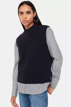 Майка без рукавов из синей шерсти Whistles, синий