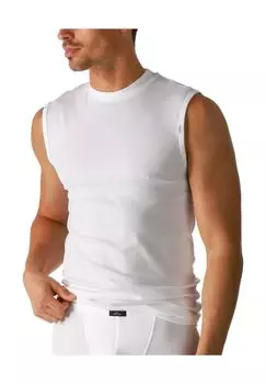 Майка без рукавов, однотонная, в тонкую резинку, мужская mey, белый