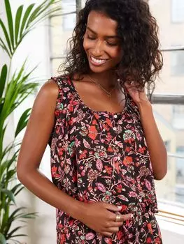 Майка без рукавов с цветочным принтом Baukjen Cosette, черный/мульти