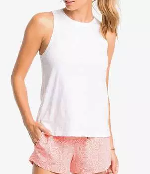 Майка без рукавов с круглым вырезом и круглым вырезом Southern Tide Avah Sun Farer Box Top, белый