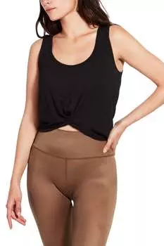 Майка без рукавов с круглым вырезом и перекрученной передней частью черного цвета Kensie