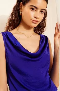 Майка без рукавов со струящимся вырезом Friends Like These, синий