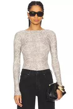 Майка-боди с американским вырезом Good American, ssp print001