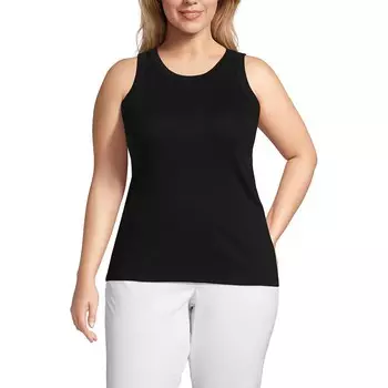 Майка больших размеров Lands' End с круглым вырезом, черный