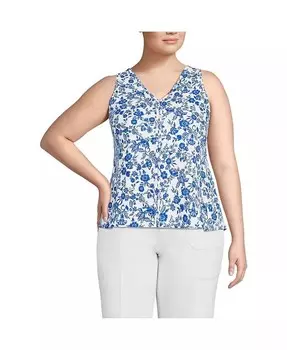 Майка больших размеров Lands' End, синий