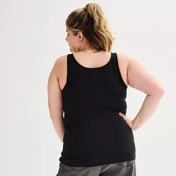 Майка больших размеров SO для юниоров с двойным вырезом, цвет Black Luxe