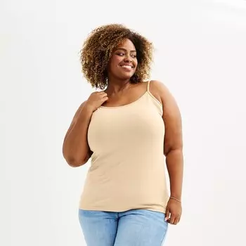 Майка больших размеров Sonoma Goods For Life с бретельками на тонких бретельках, цвет Lea Peach