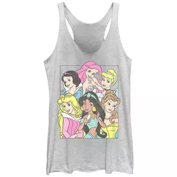 Майка-борцовка для юниоров Disney's Princess Snow White, Ariel, Cinderella, Aurora, Jasmine & Belle Group, цвет White Heather