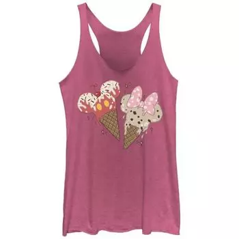 Майка-Борцовка для юниоров с мороженым в рожках с Микки Маусом и Минни Маус Disney, цвет pink heather