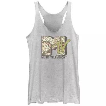 Майка-борцовка с логотипом MTV White Peonies для юниоров Licensed Character, цвет White Heather