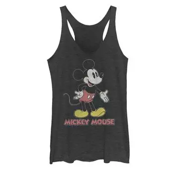 Майка-борцовка с потертым портретом и логотипом Disney's Mickey Mouse Licensed Character