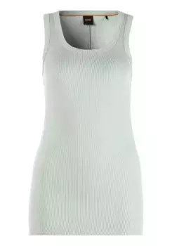 Майка BOSS ORANGE "C_Ematite_1", с круглым вырезом, зеленый