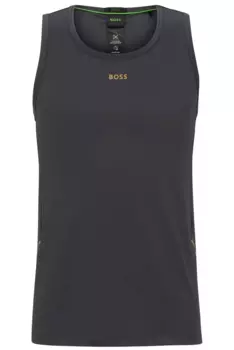 Майка Boss Slim-fit With Decorative Reflective Pattern, темно-серый